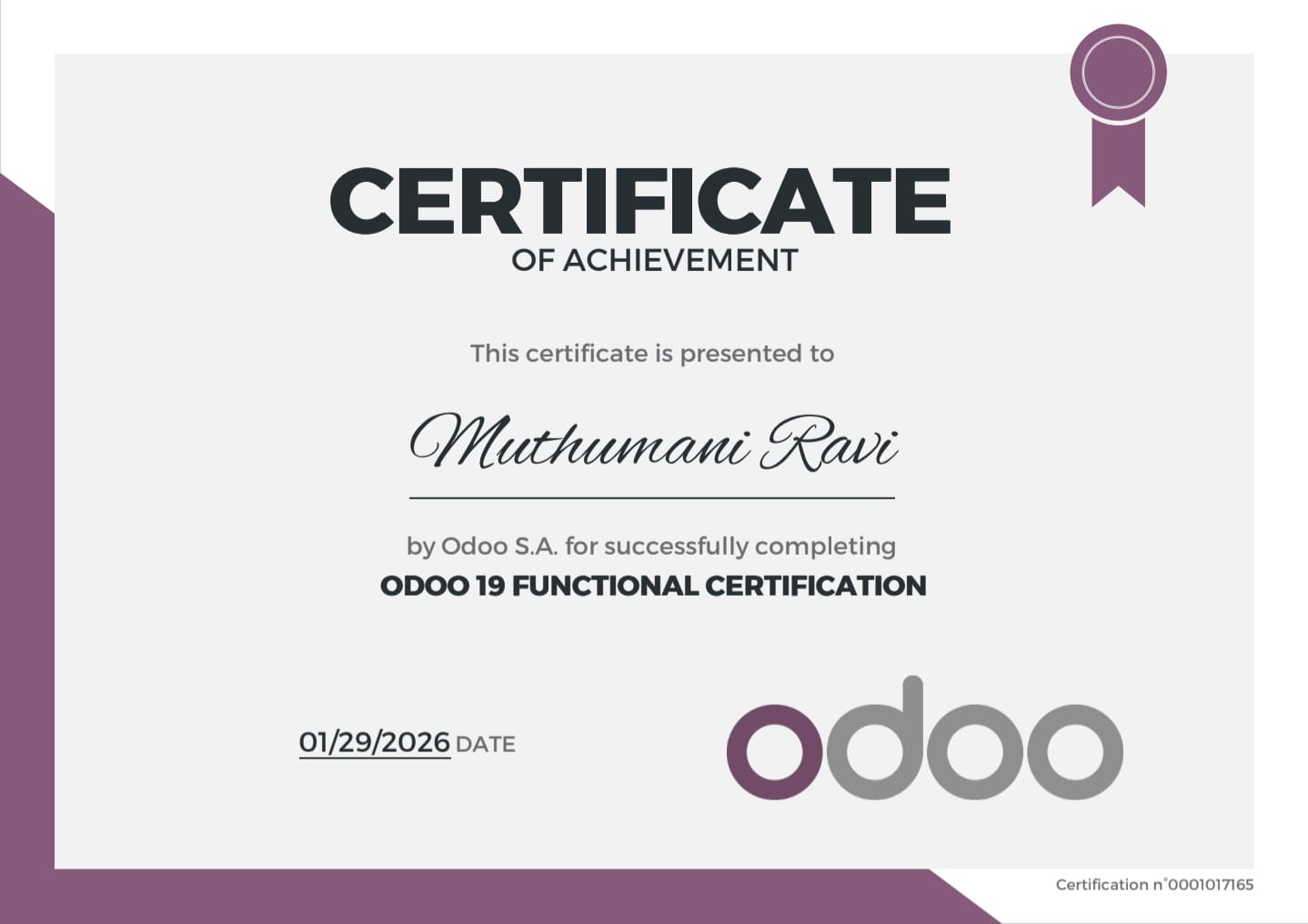 Odoo 19 Certification